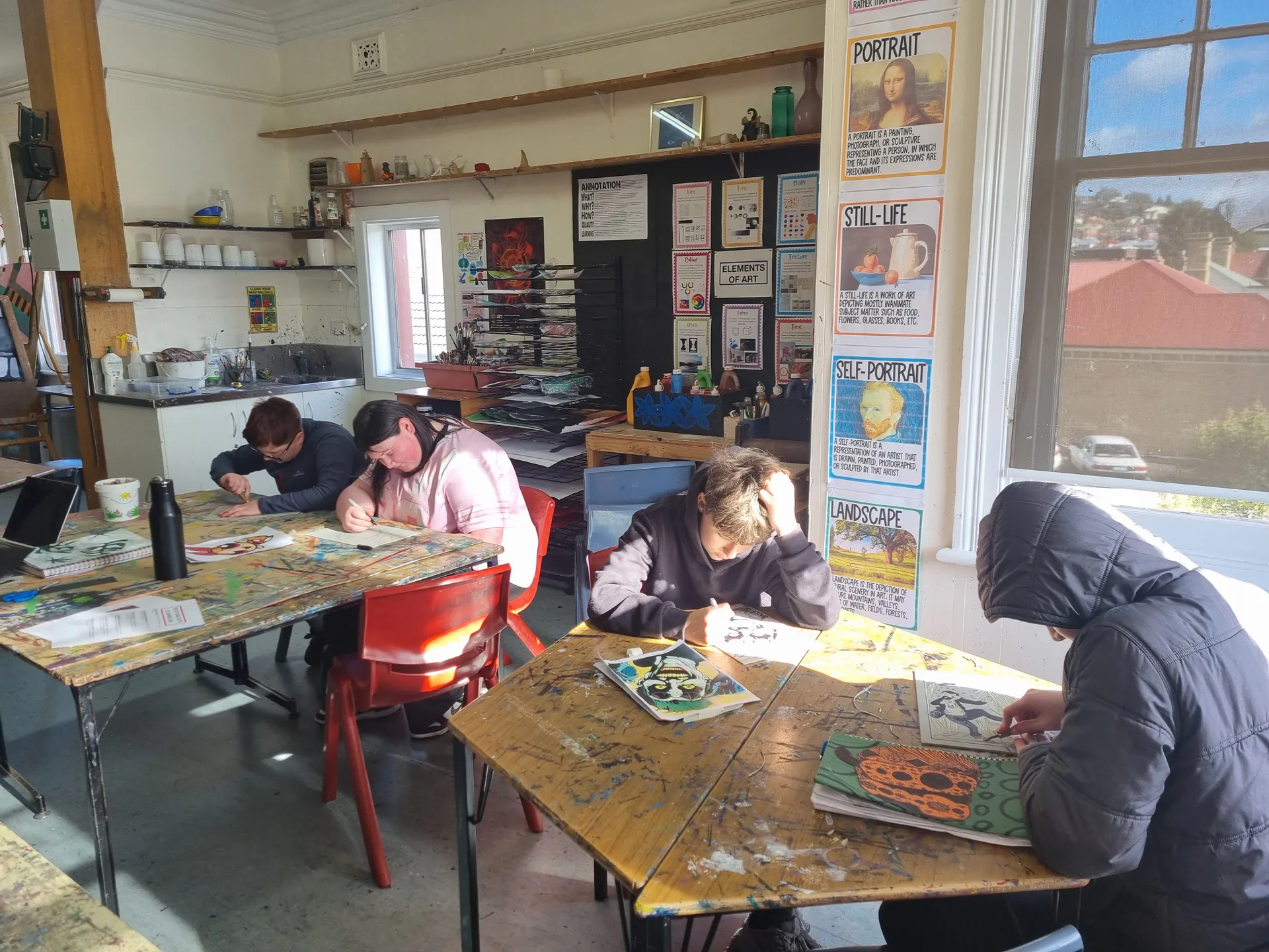 Year 7 art class in progress
